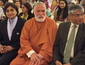 Brother Vishwananda with Ambassador Singh and Anita