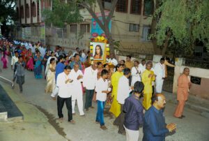 Prabhat Feri during Mandir Dedication, Anantapur.