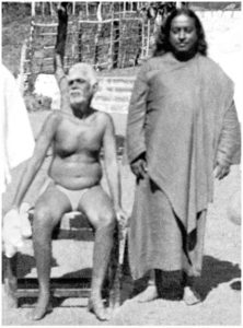 Paramahansa Yogananda and Ramana Maharishi in Tiruvannamalai, Tamil Nadu.