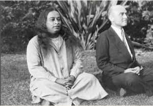 Guru (Paramahansa Yogananda) and Disciple (James J. Lynn) are meditating at YSS-SRF International Headquarters, Los Angeles.