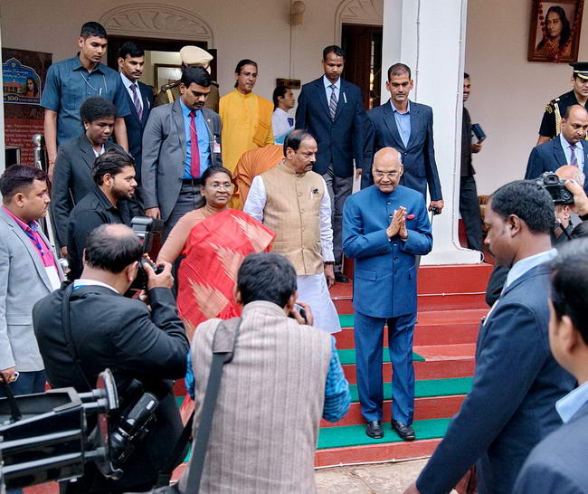 President Kovind coming out of Shrine which was once Paramahansa Yogananda's room.