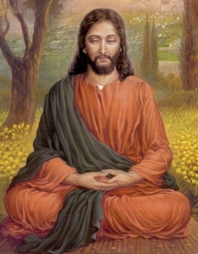 Jesus Christ meditating.