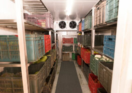 Inside view of cold storage.
