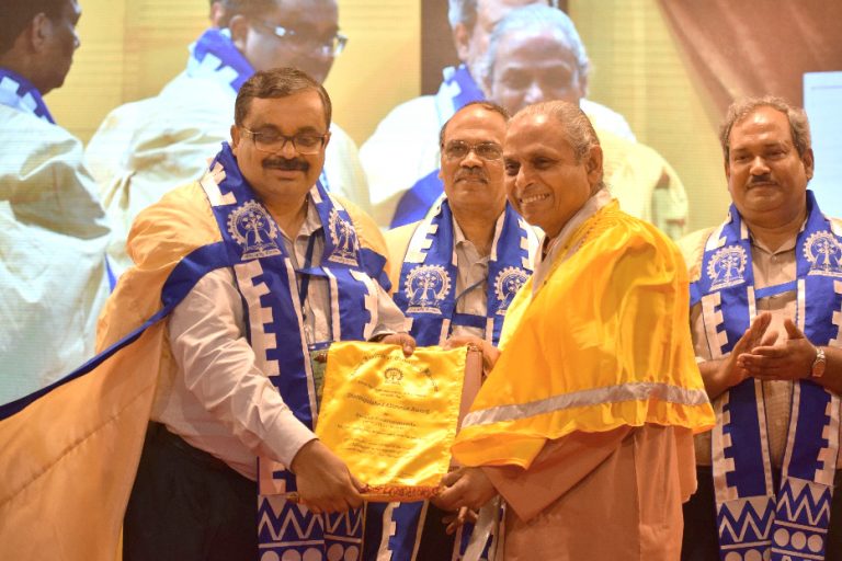 Swami Smaranananda — Monk from YSS, receives the Distinguished Alumnus Award of the IIT Kharagpur.